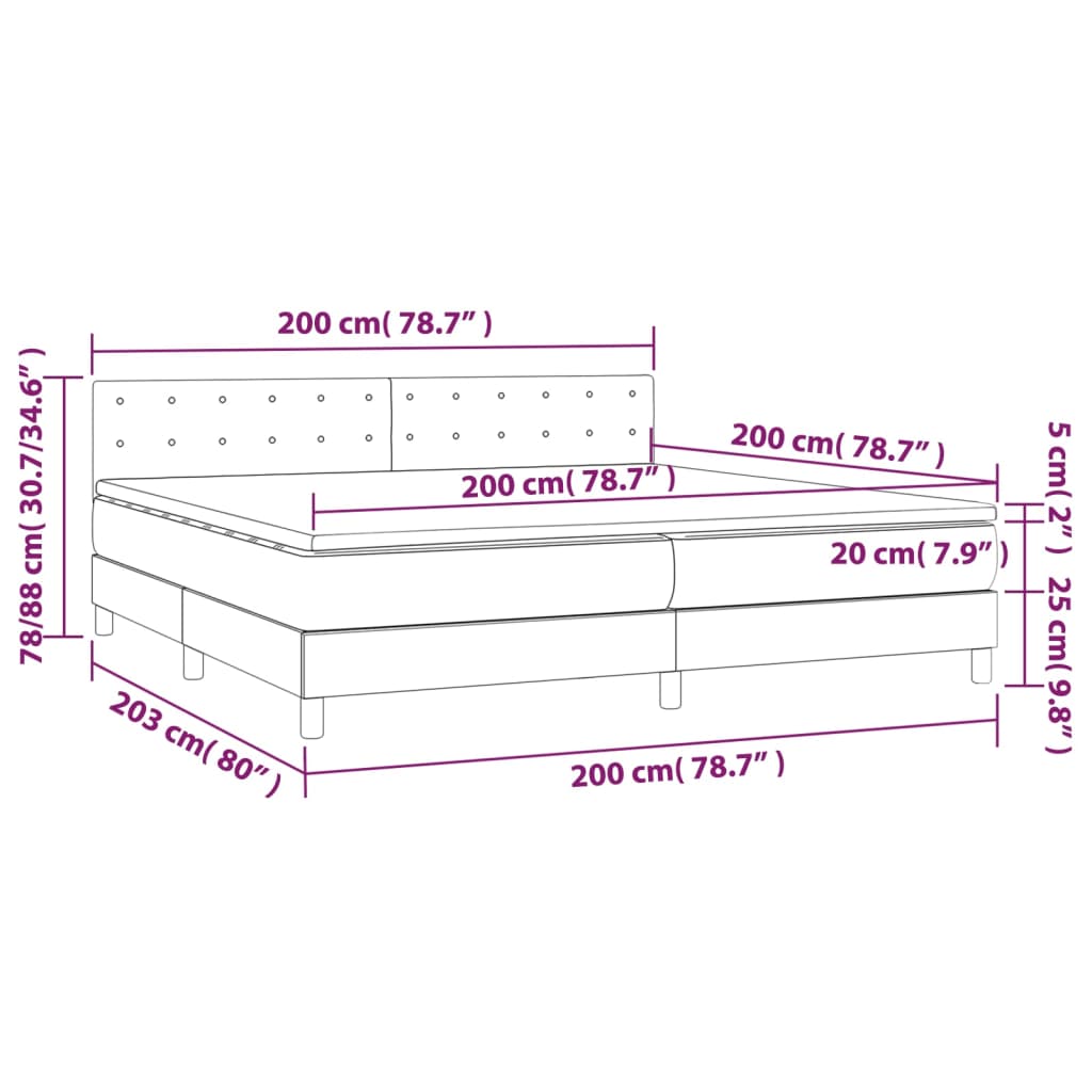 Box Spring Postel S Matrací Samet Světle Šedá