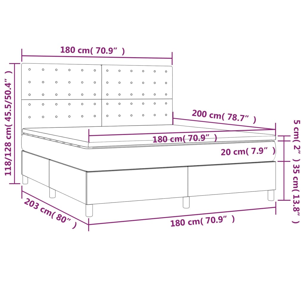 Box Spring Postel S Matrací Krémová 180X200 Cm Umělá Kůže