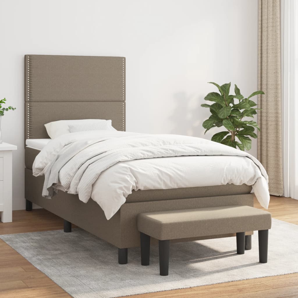 Box Spring Postel S Matrací Textil Taupe