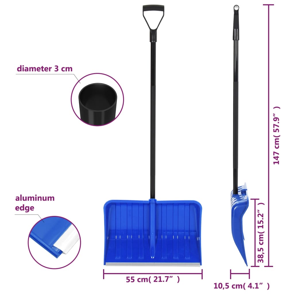Lopata Na Sníh Modrá 147 Cm Kov