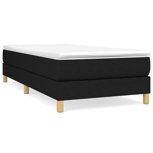 Box Spring Postel S Matrací Černá Textil Černá