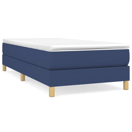 Box Spring Postel S Matrací Textil Modrá