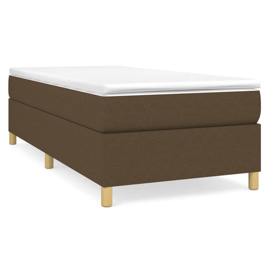Box Spring Postel S Matrací Textil Tmavě Hnědá