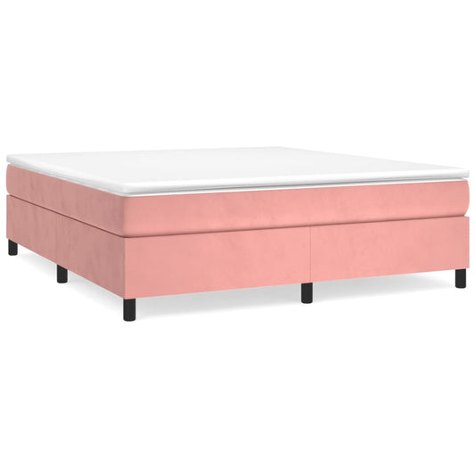 Box Spring Postel S Matrací Samet Růžová