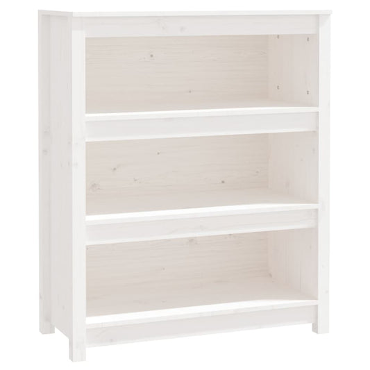 Knihovna Bílá 80X35X97 Cm Masivní Dřevo Borovice