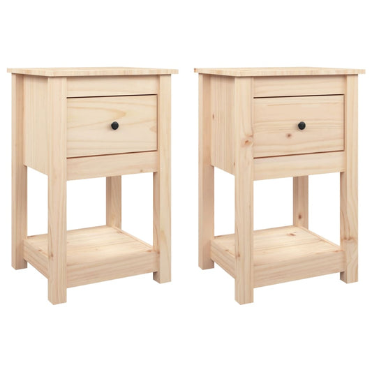 Noční Stolky 2 Ks 40 X 35 X 61,5 Cm Masivní Borové Dřevo