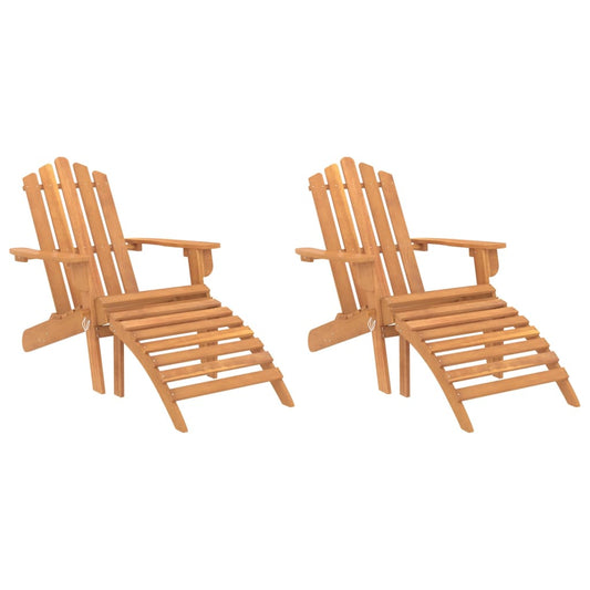 Zahradní Židle Adirondack S Podnožkami 2 Ks Masivní Akácie