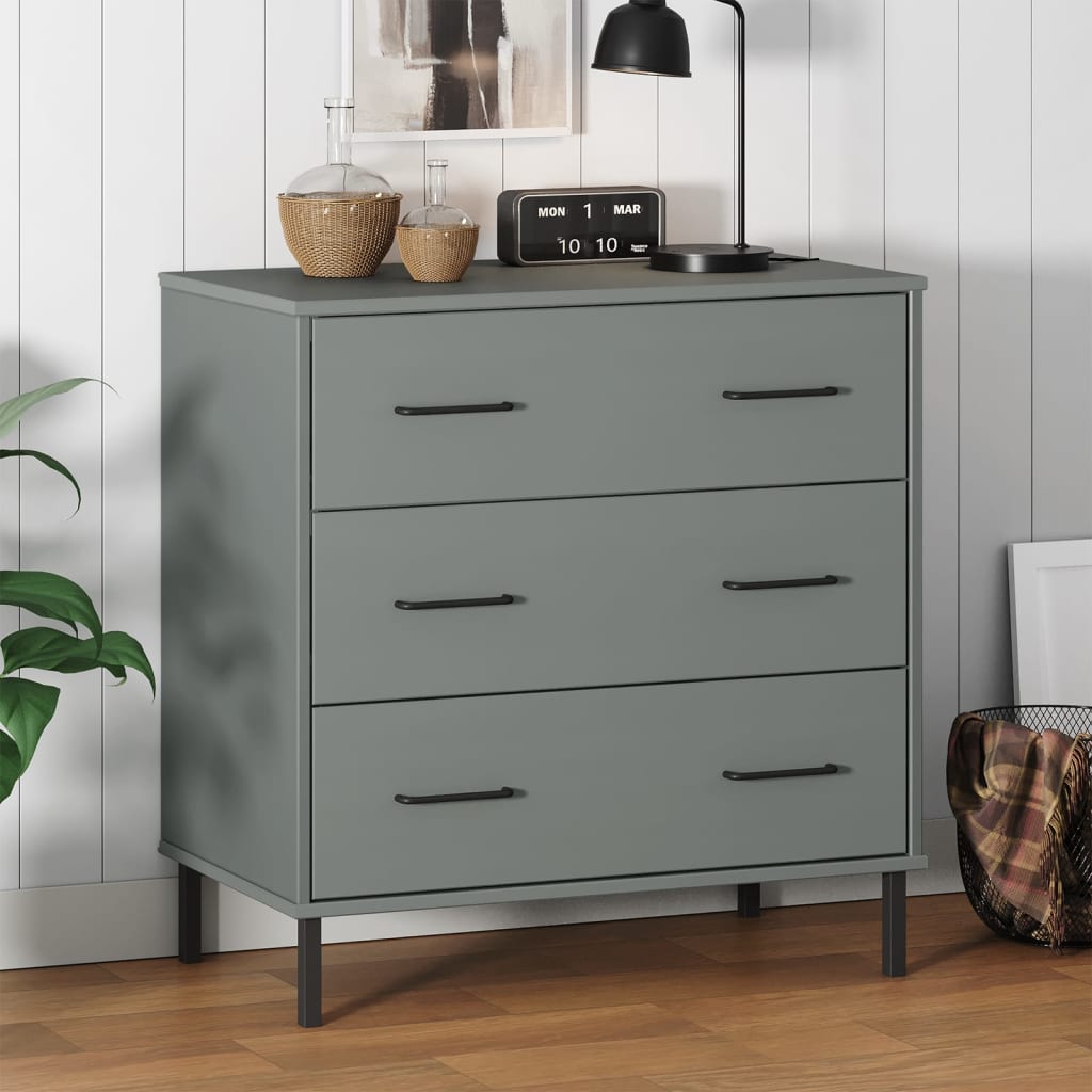 Příborník Se 3 Zásuvkami Bílý 77X40X79,5 Cm Masivní Dřevo Oslo