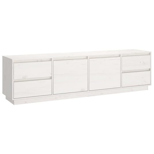 Tv Skříňka Bílá 176X37X47,5 Cm Masivní Borové Dřevo