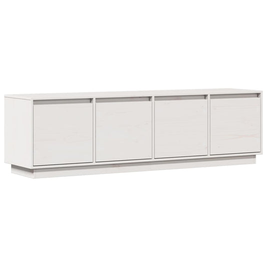 Tv Skříňka Bílá 156 X 37 X 45 Cm Masivní Borové Dřevo