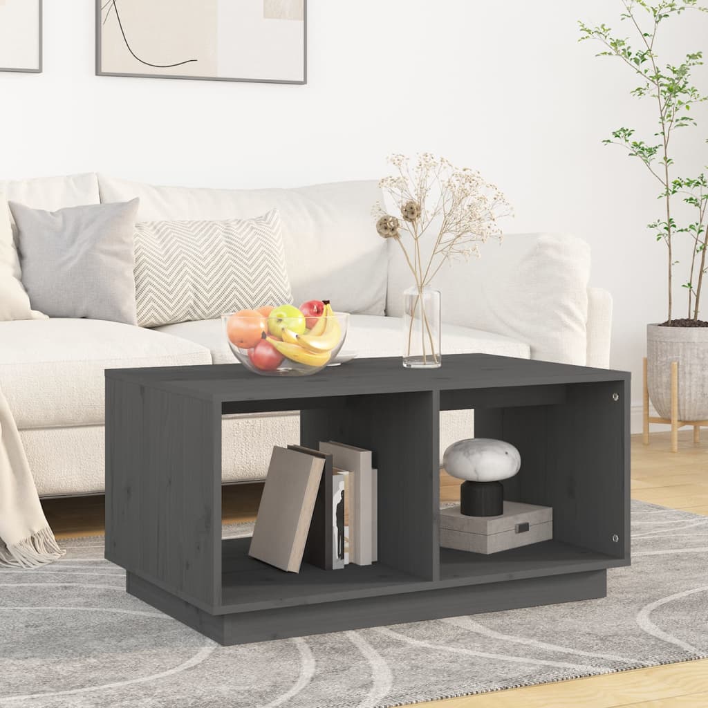 Konferenční Stolek Černý 80 X 50 X 40 Cm Masivní Borové Dřevo
