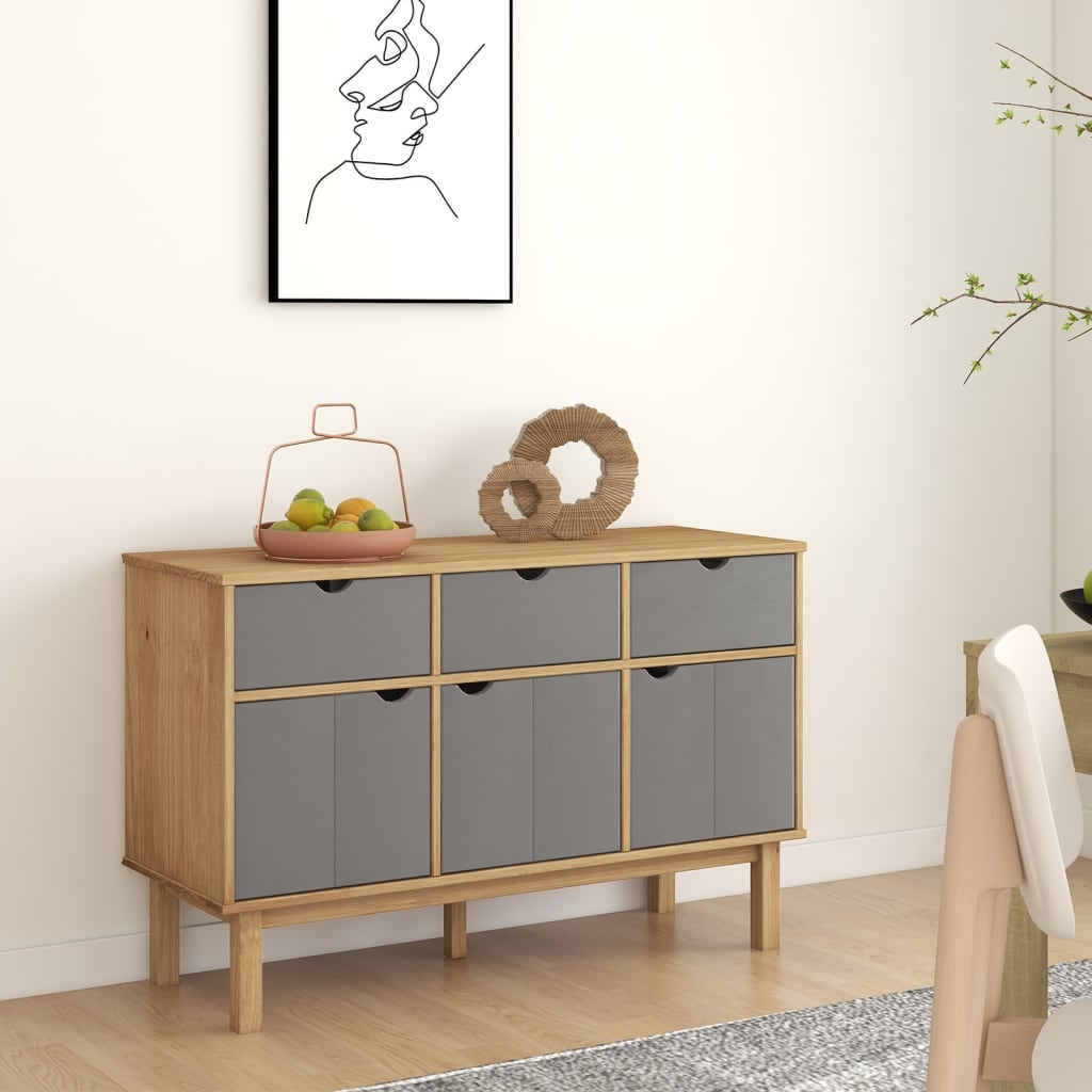 Příborník Otta 114 X 43 X 73,5 Cm Masivní Borové Dřevo