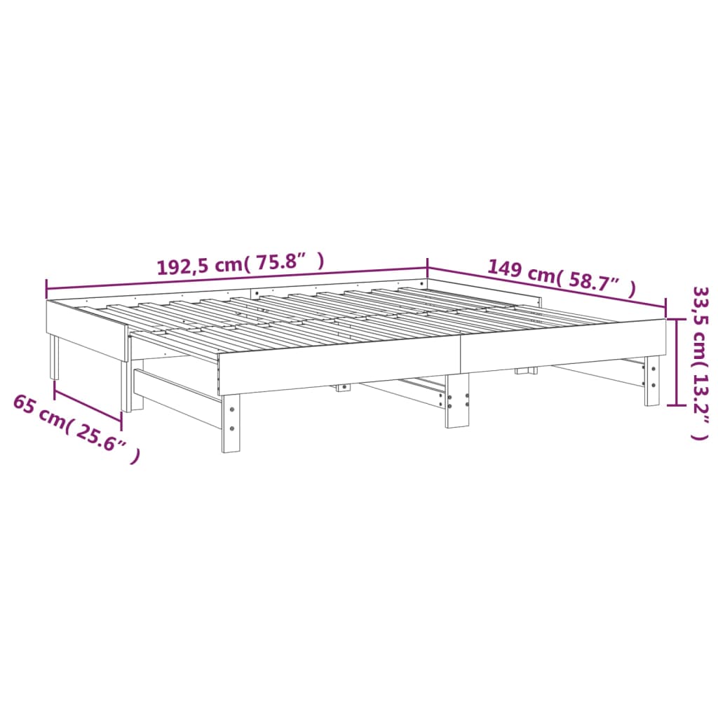 Výsuvná Postel 2X(75X190) Cm Masivní Borovice