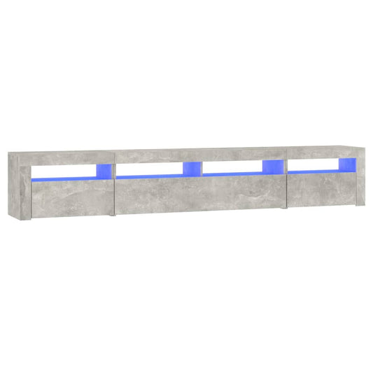 Tv Skříňka S Led Osvětlením Betonově Šedá 240X35X40 Cm