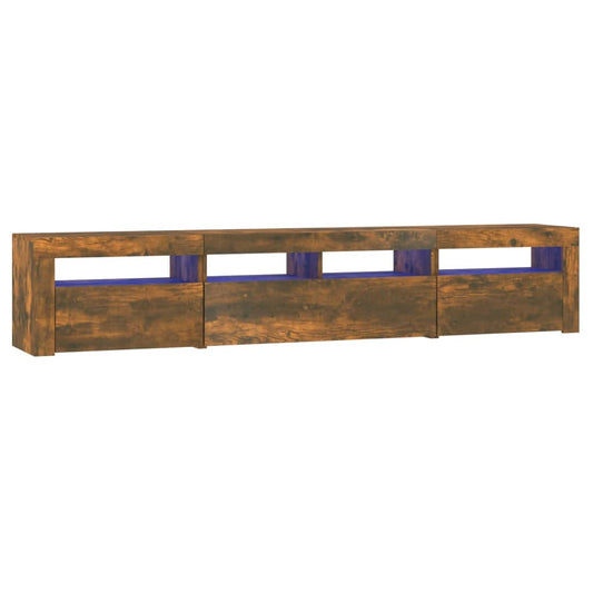 Tv Skříňka S Led Osvětlením Kouřový Dub 210 X 35 X 40 Cm