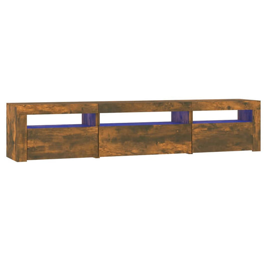 Tv Skříňka S Led Osvětlením Kouřový Dub 195X35X40 Cm