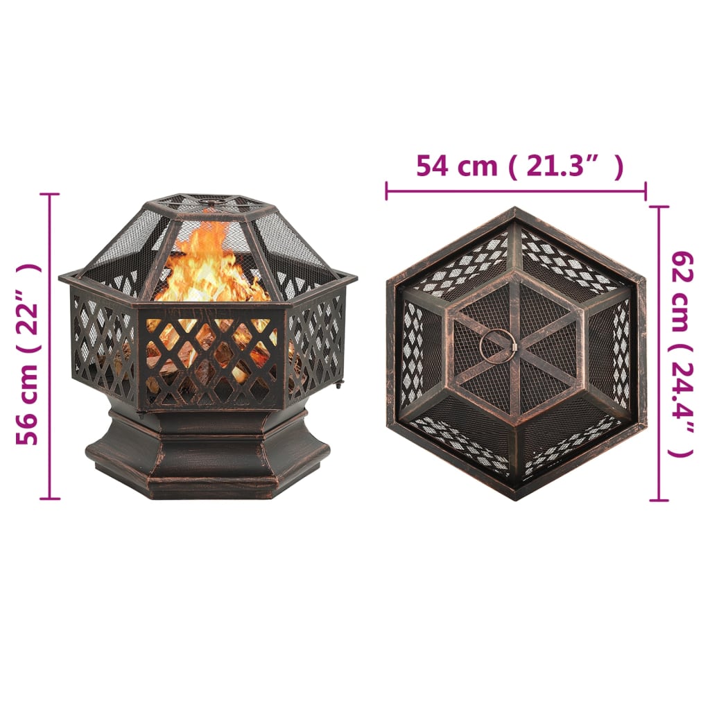 Rustikální Ohniště S Pohrabáčem 62 X 54 X 56 Cm Xxl Ocel