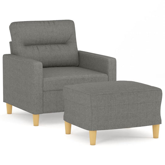 Křeslo S Podnožkou Tmavě Šedé Textil