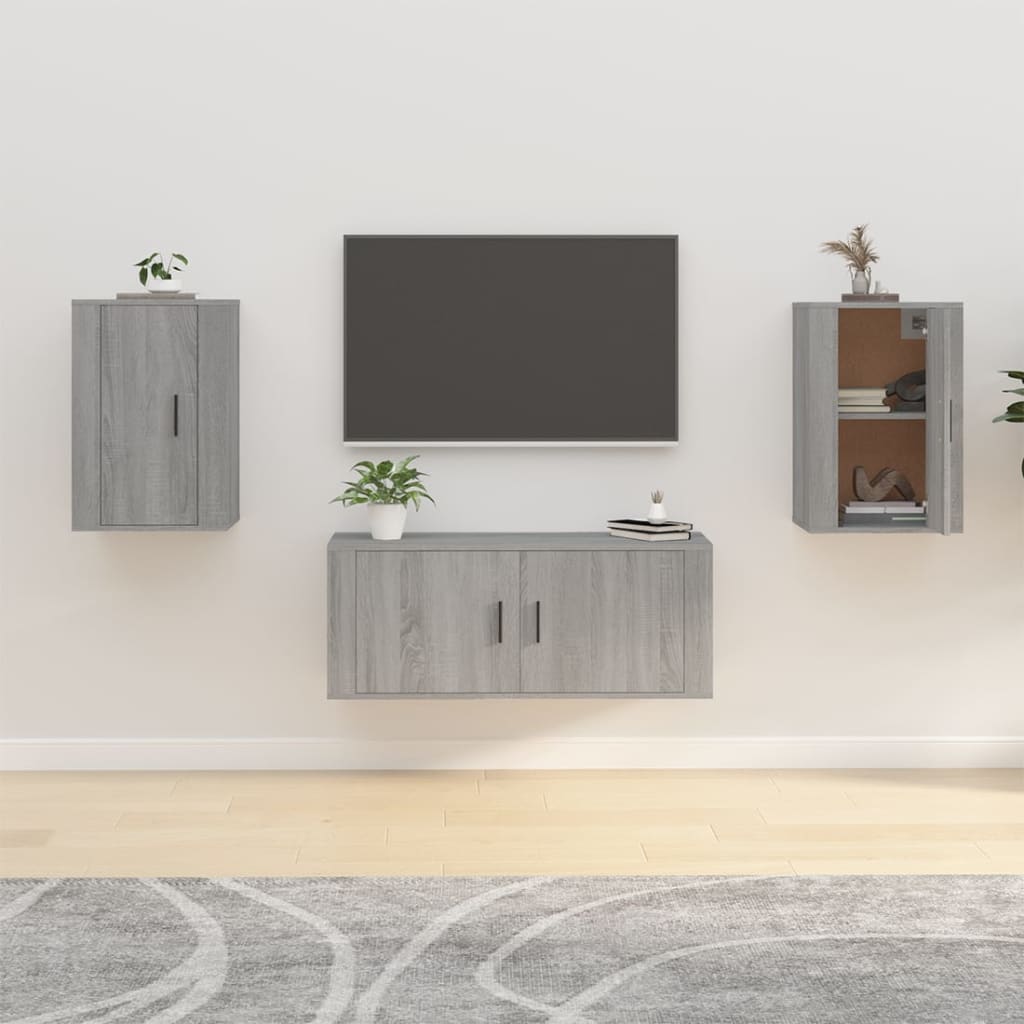 Nástěnná Tv Skříňka Šedá Sonoma 40 X 34,5 X Šedá Sonoma