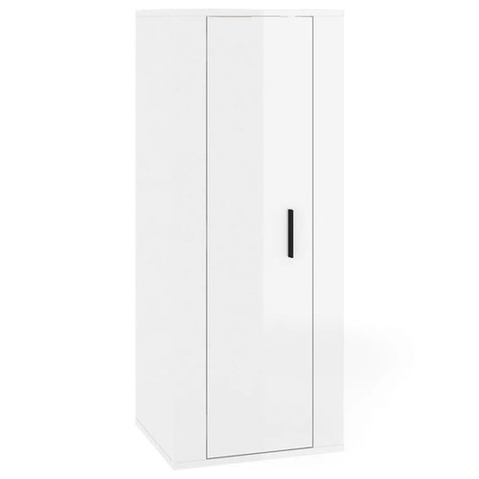 Nástěnná Tv Skříňka Bílá S Vysokým Leskem 40X34,5X100 Cm