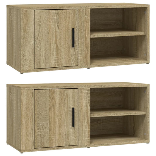 Tv Skříňky 2 Ks Dub Sonoma 80 X 31,5 X 36 Cm Kompozitní Dřevo
