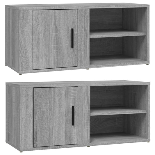 Tv Skříňky 2 Ks Šedé Sonoma 80 X 31,5 X 36 Cm Kompozitní Dřevo