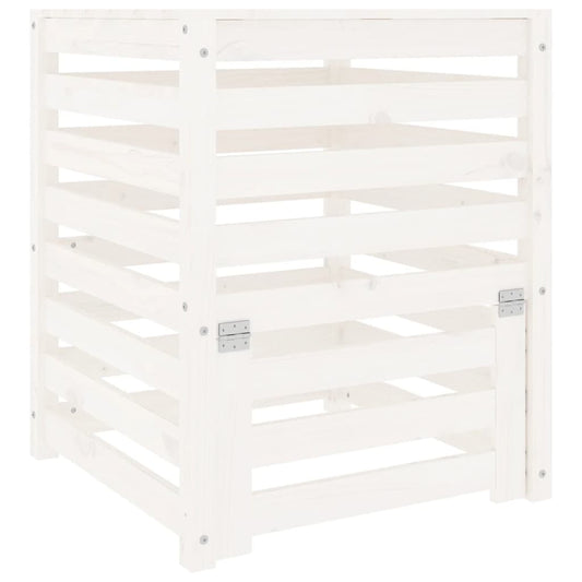 Kompostér Bílý 63,5 X 63,5 X 77,5 Cm Masivní Borové Dřevo