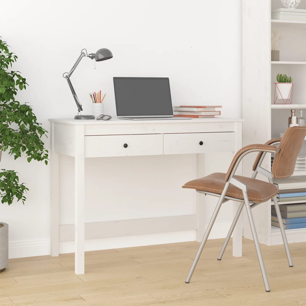 Psací Stůl Se Zásuvkami 100 X 50 X 78 Cm Masivní Borové Dřevo