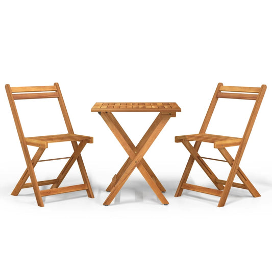 3Dílný Skládací Bistro Set Masivní Akáciové Dřevo