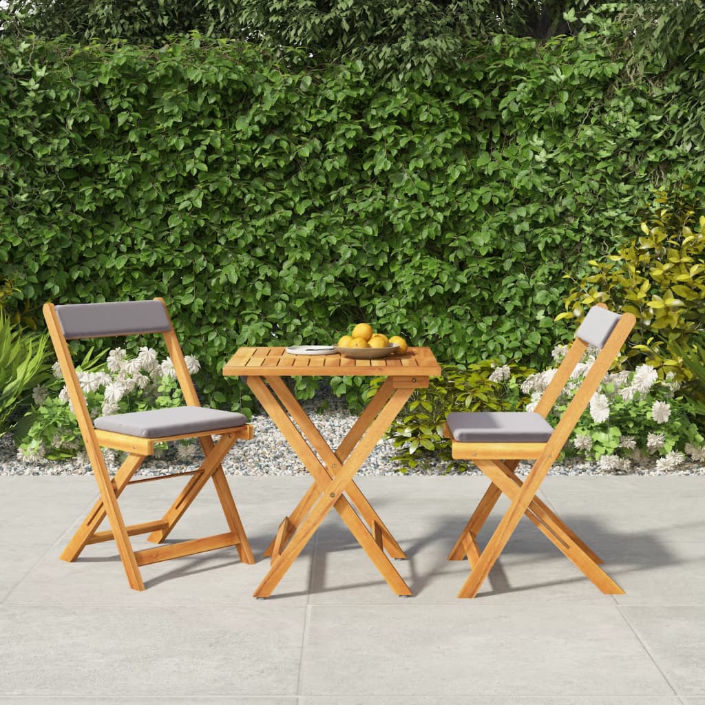 3Dílný Skládací Bistro Set Masivní Akáciové Dřevo