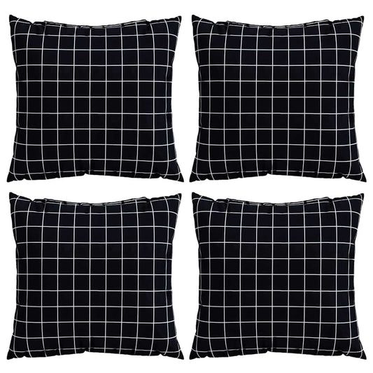 Závěsné Polštáře 4 Pcs Polyesterová Tkanina Černá Kostička