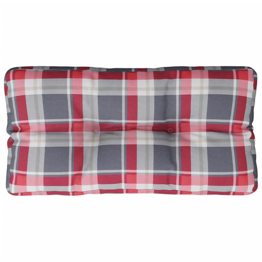 Poduška Na Palety Červená Károvaná 80 X 40 X 10 Cm Textil Vzor Červená Kostka