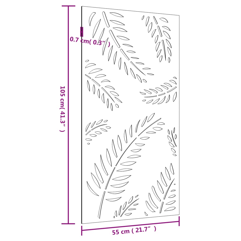 Zahradní Nástěnná Dekorace 105 X 55 Cm Cortenová Ocel List