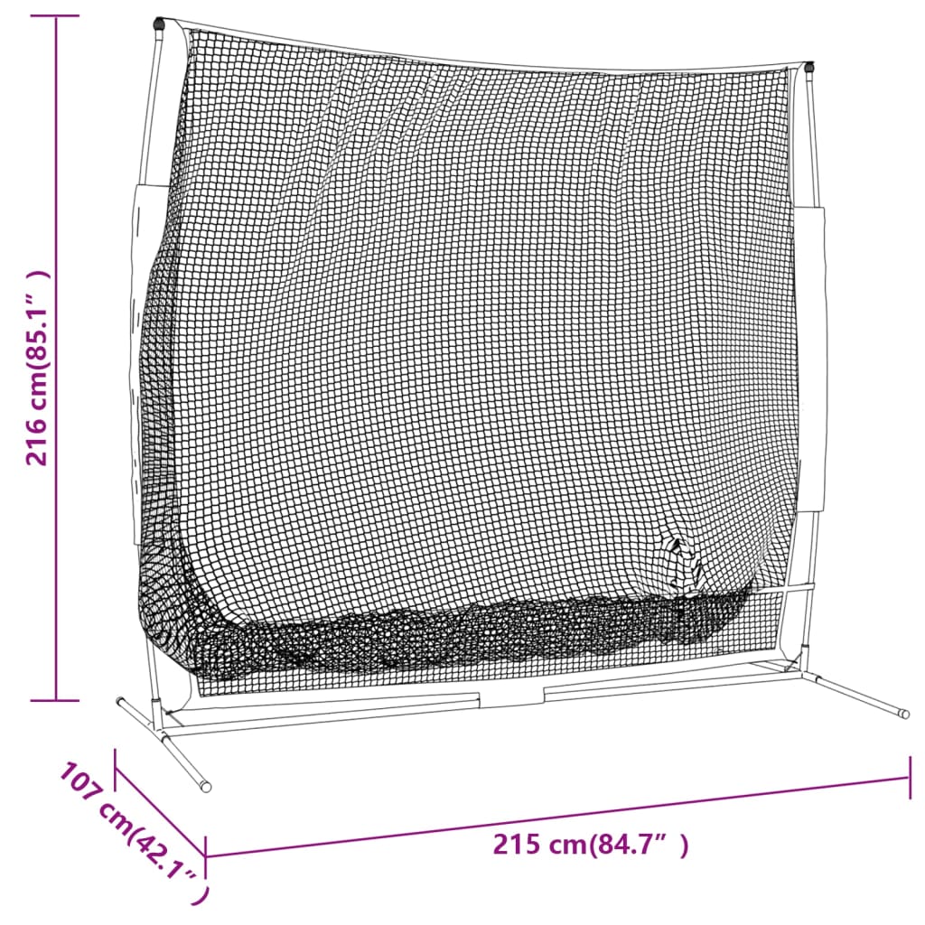 Golfová Tréninková Síť Černá A Červená 215X107X216 Cm Polyester