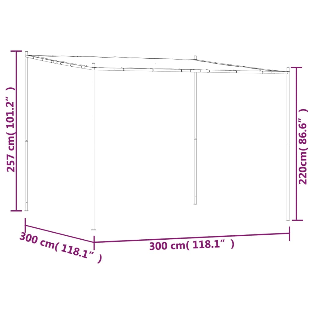 Stříška Antracitová 3 X 3 M 180 G/M² Textil A Ocel