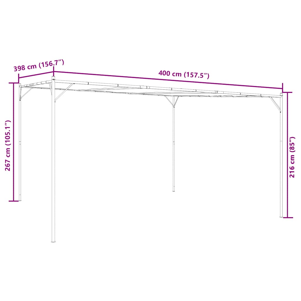Altán Béžový 4 X 4 M 180 G/M² Textil A Ocel