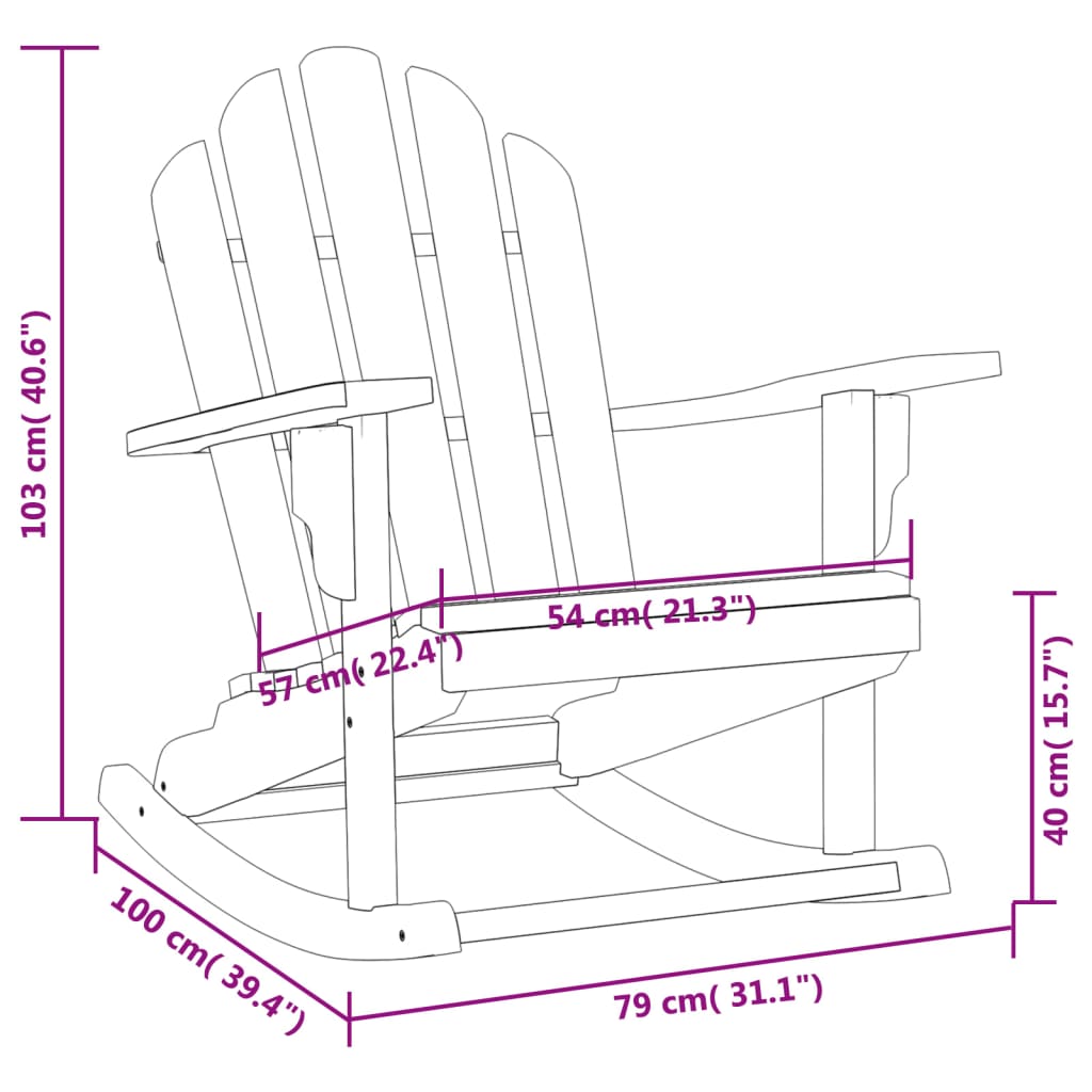 Zahradní Houpací Židle Adirondack 2Ks 79X100X103Cm Masivní Teak