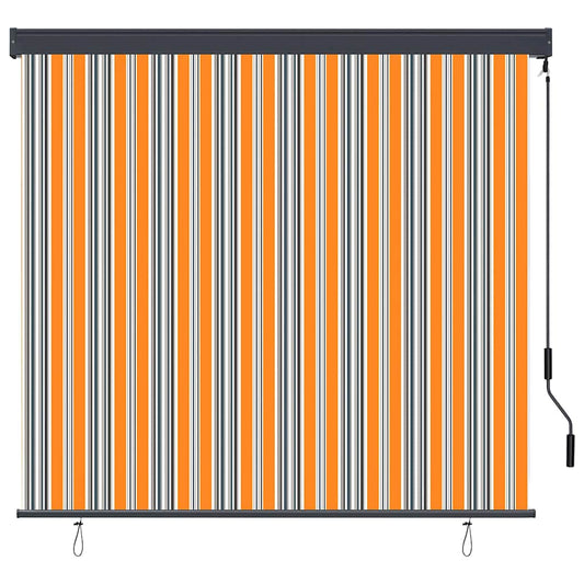 Roleta Žlutá A Modrá 180 X 250 Cm Textil A Hliník