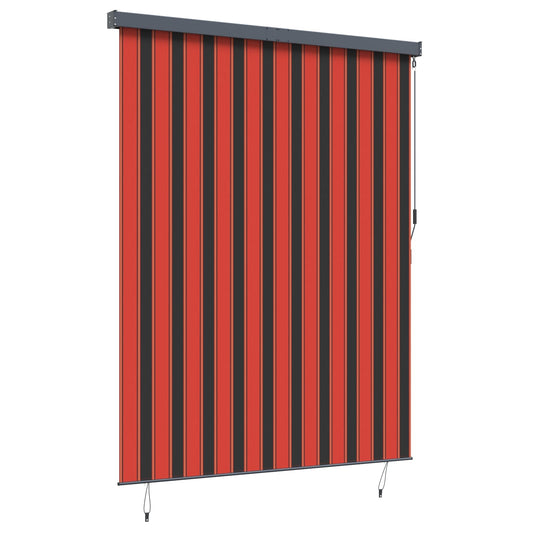 Roleta Oranžová A Hnědá 200 X 250 Cm Textil A Hliník
