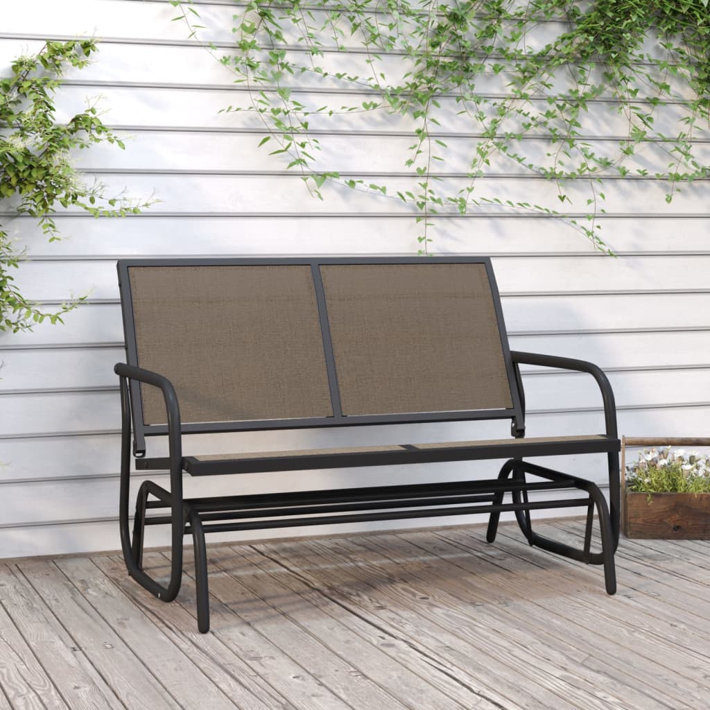 Zahradní Lavice Glider Černá 120,5X76X86,5 Cm Textilen A Ocel