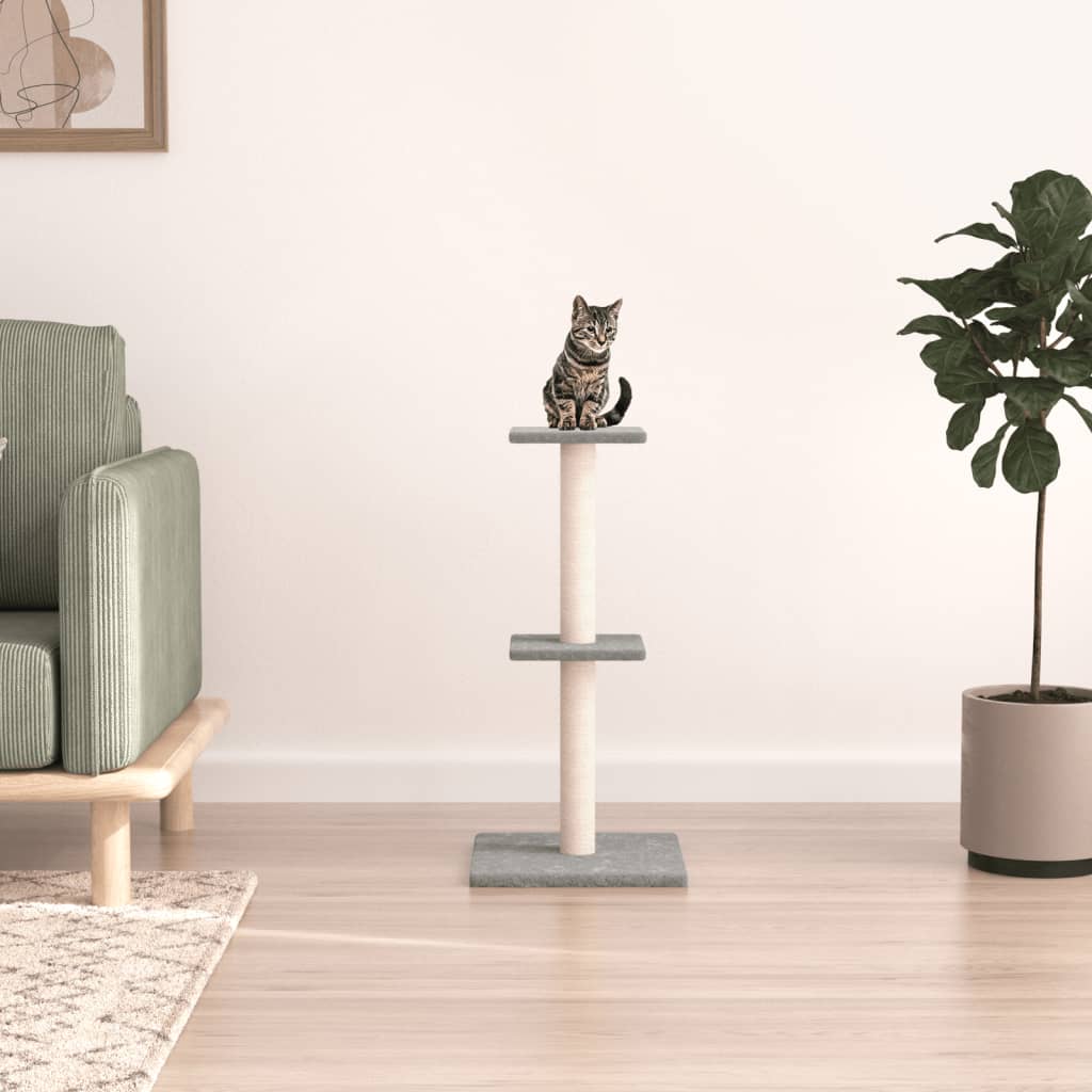 Škrabadlo Pro Kočky Se Sisalovými Sloupky Tmavě Šedé 73 Cm