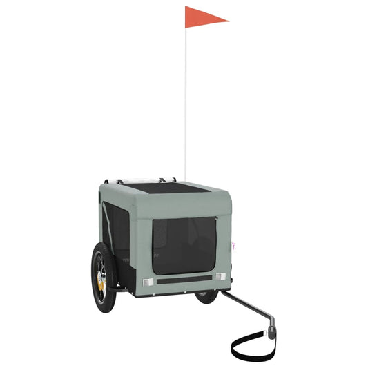 Vozík Za Kolo Pro Psa Šedý A Černý Oxfordská Tkanina A Železo