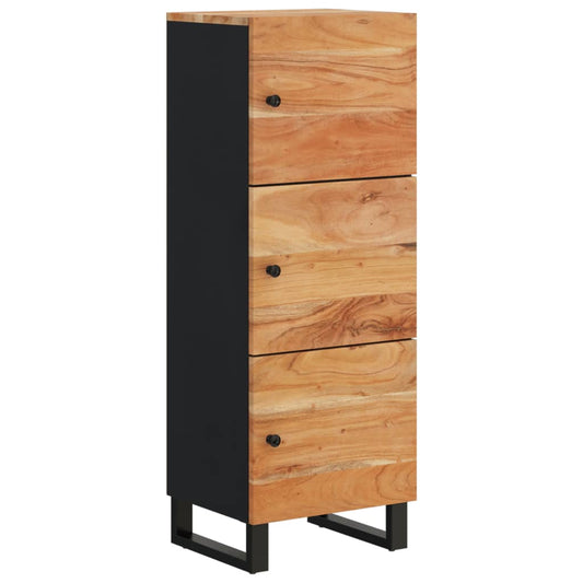 Komoda Se 3 Dvířky 40 X 33 X 110 Cm Masivní Akácie A Železo