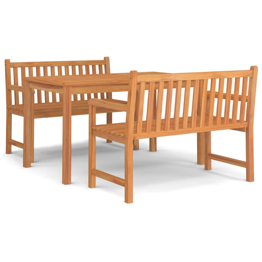 3Dílný Zahradní Jídelní Set Masivní Teakové Dřevo