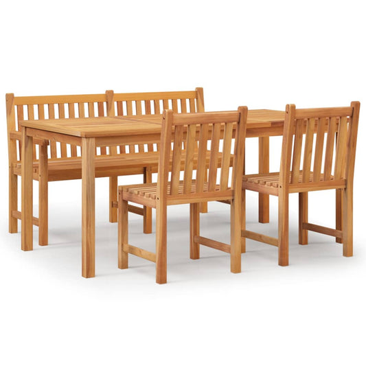 4Dílný Zahradní Jídelní Set Masivní Teakové Dřevo