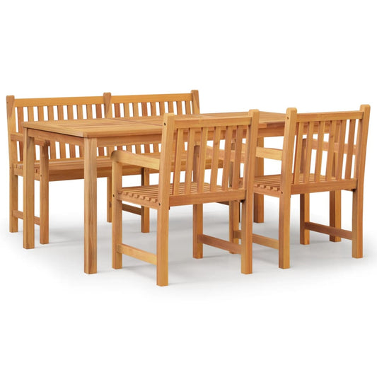 4Dílný Zahradní Jídelní Set Masivní Teakové Dřevo
