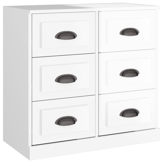 Příborník Bílý Vysoký Lesk 70 X 35,5 X 67,5 Cm Kompozitní Dřevo