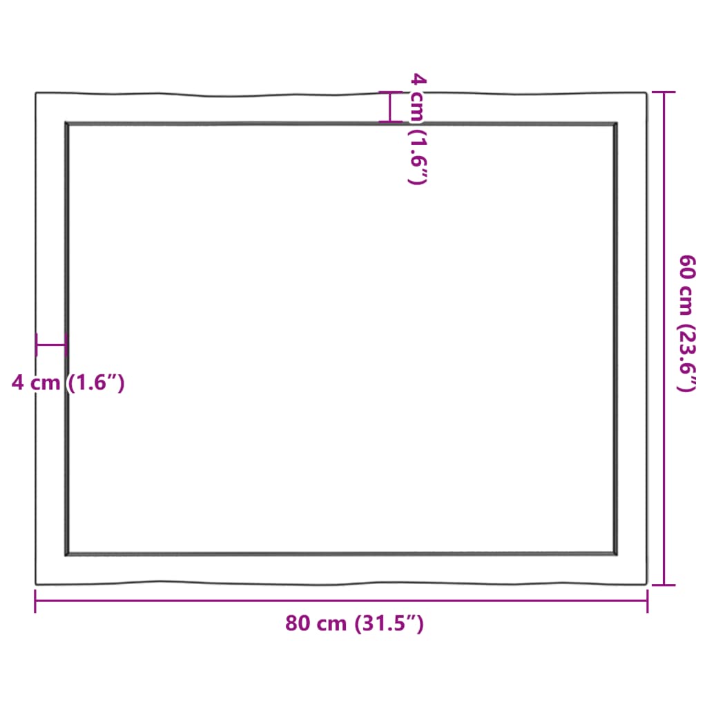 Stolní Deska Světle Hnědá 80X60X(2-6)Cm Ošetřený Dub Živá Hrana