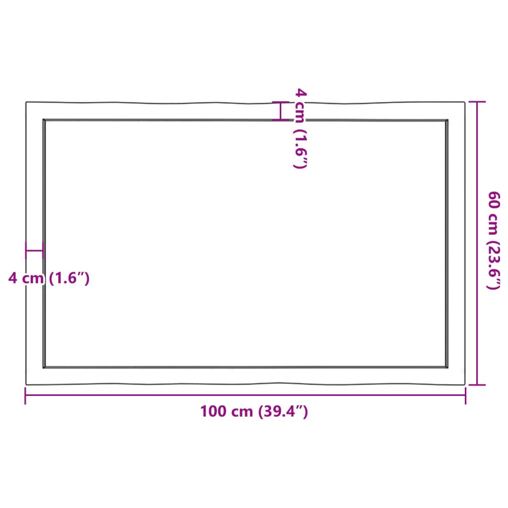 Stolní Deska Hnědá 100X60X(2-6)Cm Ošetřený Dřevo Živá Hrana