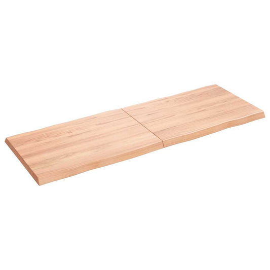 Stolní Deska Hnědá 140X50X(2-4)Cm Ošetřený Dřevo Živá Hrana